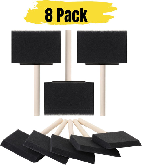 Bates- Foam Paint Brushes, 4 inch, 8 Pack, Sponge Brushes, Sponge Paint Brush, Foam Brushes, Foam Brushes for Painting, Foam Brushes for Staining,...