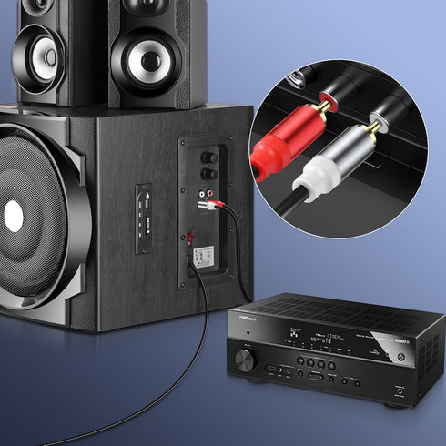 2RCA Video Extension Cable 2RCA Male to 2RCA Male Short Subwoofer Cable 2RCA to 2RCA Cable Stereo Audio Cable RCA to RCA Short Cable for HDTV Syst...