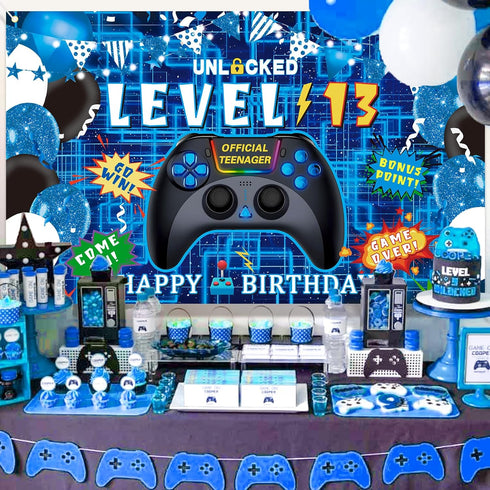 13th Birthday Decorations for Boys Happy 13th Birthday Banner, Official Teenager Video Game Birthday Decorations Cheers to 13 Years Party Supplies...