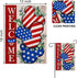 Welcome 4th of July Stars Stripes Cartoon Mouse Patriotic Decorative Garden Flag, American USA Memorial Day Yard Outside Decorations, Summer Outdo...