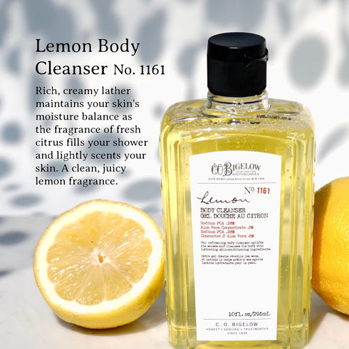 C.O. Bigelow Body Cleanser - No. 1161 - Moisturizing Lemon Body Wash for Men & Women with Aloe Vera, Sodium PCA, and Glycerin, 10 fl oz...