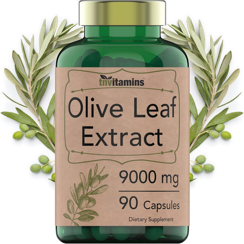 Olive Leaf Extract Capsules 9000 MG (90 Capsules) | Standardized to Contain 150 mg Oleuropein | Antioxidant with Polyphenols | Non-GMO. Produced &...