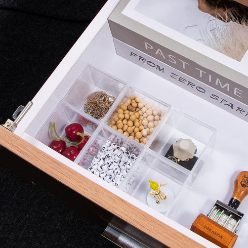 6 Packs Clear Acrylic Plastic Box, Acrylic Boxes with Lids, Small Square Plastic Containers 2.1''×2.1''×2.2'', Plastic Square Boxes for Candy, Pil...