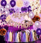 Purple Rose Gold Birthday Decorations for Women Purple Champagne Rose Gold Happy Birthday Balloons Rose Gold Confetti Balloons Girl Purple Birthda...