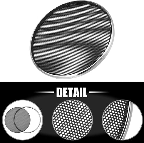 X AUTOHAUX 4 Inch Car Metal Audio Speaker Grill Cover Mesh Woofer Horn Guard Decorative Circle Grille Protector Silver Tone...