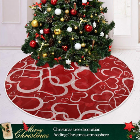 Valentine's Day Tree Skirt Love Heart Christmas Tree Skirt for Holiday Party Decoration 36 Inch...