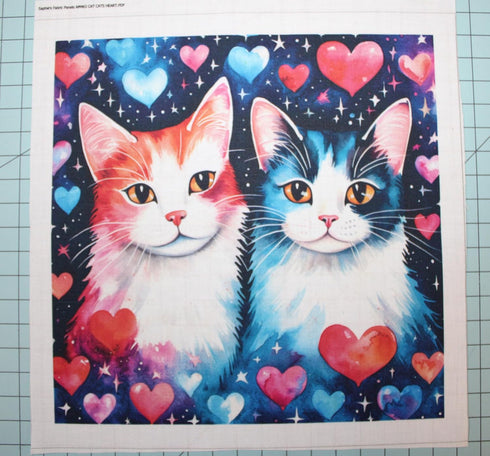 Fabric Panel 14"x14" Cats 100% Cotton Quilting Panel Square AM463...