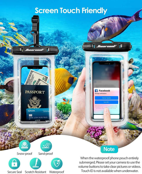 Hiearcool Waterproof Phone Pouch, Waterproof Phone Case, IPX8 Cellphone Dry Bag Compatible for iPhone 15 14 13 12 Pro Max Plus Cellphone Up to 8.3...