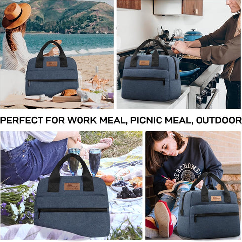 HOMESPON Insulated Lunch Bag for Women Men Lunch Box Cooler Lunch Tote for Work Picnic (Navy)...