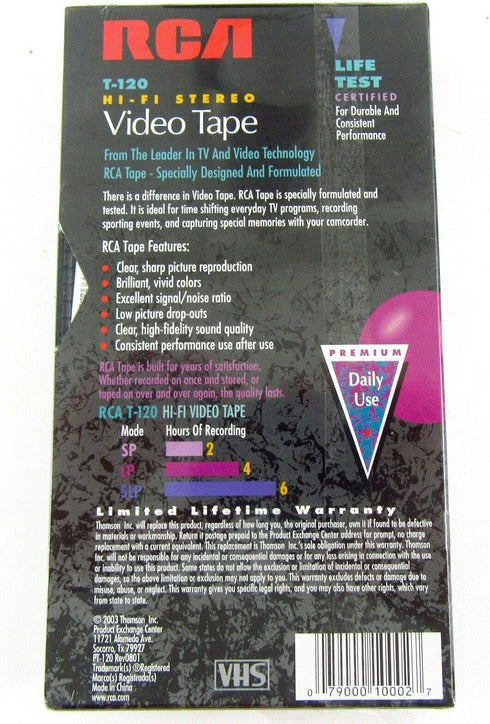 RCA T-120H VHS Video Cassette 120-Minutes (1-Pack)...