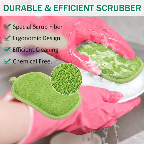 24 Pack Multi Purpose Scrub Sponges Non Scratch Microfiber Sponge Cleaning Dish Scrubber Reusable Dish Sponges for Washing Dishes Along with Heavy...