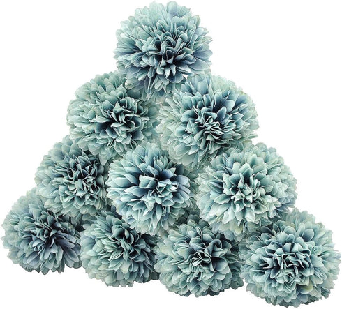 10Pcs Artificial Fake Flower Plants Silk Chrysanthemum Ball Hydrangea Arrangements Wedding Bouquets Decor Home Kitchen Garden Party Table Floral C...