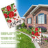 Welcome Spring Geranium Decorative Garden Flag, Red Floral Flowers Bee Yard Outside Decorations, Summer Farmhouse Outdoor Small Home Decor Double ...