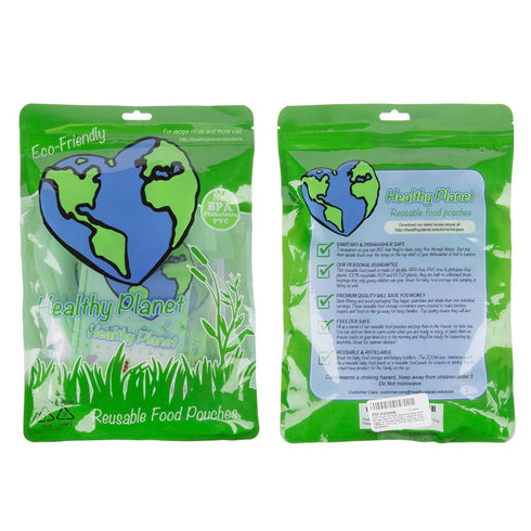Reusable Food Pouches Clear Plastic Storage | Washable Freezable Refillable Resealable | Double Leak Proof Zipper | Excellent Baby Food Storage...