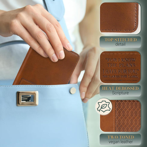 Christian Art Gifts Jeremiah 29 11 Two-tone Checkbook Cover ,Brown ,One Size...