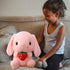 HOUPU Soft Toy - Sitting Lop Eared Rabbit, Easter White Rabbit Stuffed Bunny Animal with Carrot Soft Lovely Realistic Long-Eared Standing Pink Plu...