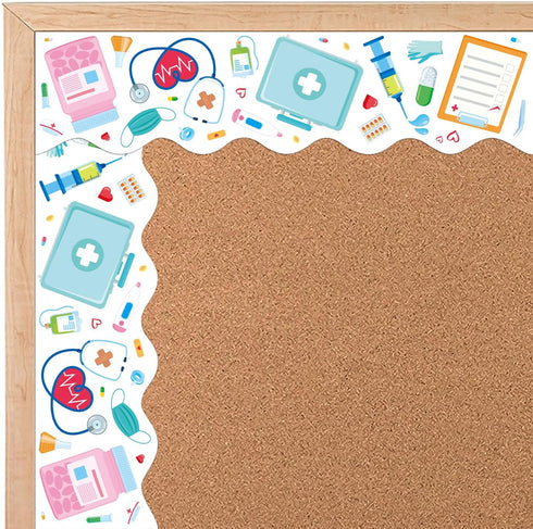 72 Feet Healthcare Workers Nurse Bulletin Board Borders for Doctor Appreciation Week Nurse Day Party Decoration Medical Nursing Nurse Graduation S...