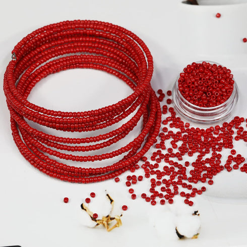 Bala&Fillic 12/0 Glass Seed Beads About 10000pcs in Box Size 2mm Opaque Red Color Seed Beads for Jewelry Making (Red-2mm)...
