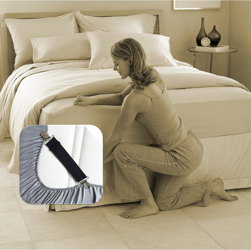 Sheet Straps Bed Sheet Keeper Holder for Corners Sheet Stays Suspender Clips Fitted Sheet Holder Clips Garters Fasteners Mattress Clamps...