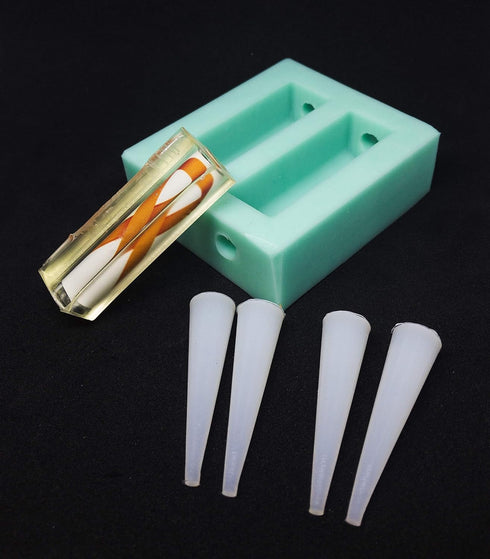 Original Hobby-CAST Slimline 2 Cavity Silicone Mold Tube-in Label Casting...