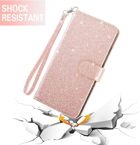 Asuwish Phone Case for Moto Z4/Moto Z 4 Play/MotoZ4 Force with Tempered Glass Screen Protector and Glitter Wallet Cover Card Holder Slot Stand Mot...