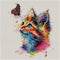 Xinpinzhou Colorful Cat 11ct Cross Stitch Kits, 11 CT Funny Pre Printed Counted Stamped Cross Stitch Embroidery Needlepoint Needlework Patterns Ki...