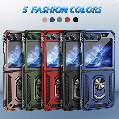 for Samsung Galaxy Z Flip 6 Case with Hinge Protection and 360°Rotate Ring Magnetic Kickstand, Samsung Z Flip6 Phone Case for Samsung Galaxy Z Fli...