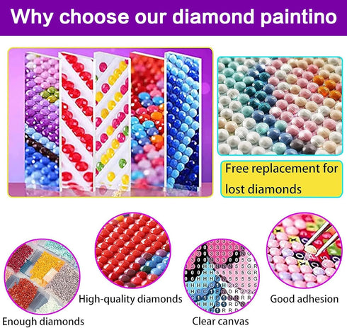 croshom 4 Pack Diamond Painting Kits for Adults, 5D Animals Diamond Art Kits for Beginner Cat Gem Art Full Drill gem art with Diamonds for Adults ...