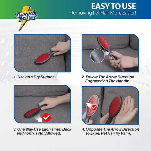Lint Brush, Lint Remover, Pet Hair Remover, Clothes Brush, Magic Lint Remover Brush, Sheet and Carpet Cleaning Brush, 2-Sided and Reusable, No Nee...