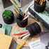 4 Pcs Tire Shaped Pen Holder Car Tire Pencil Holder Black Stack Stationery Accessories for Desk Kids School Office Decor Christmas Gift Supplies N...