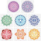 FINGERINSPIRE 8PCS Chakra Symbol Stencil 5.9x5.9 inch Plastic PET Mandala Flower Stencil Reusable Yoga Meditation Floral Craft Stencil Template fo...