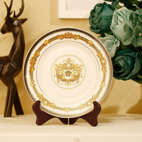 Tatuo 4 Packs Wooden Display Stand Plate Holder Easels (5 Inch, Red)...