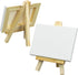 FIXSMITH 3x4 Inch Mini Stretched Canvas Easel Set- Bulk Pack of 12,Set Contains 12 Mini Rectangle Canvases &12 Mini Easels,Small White Art Canvase...