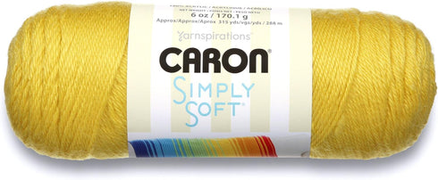 Caron Simply Soft Solids Yarn, Gauge 4 Medium, 100% Acrylic Lemonade - Machine Wash & Dry...