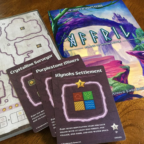 Thunderworks Games - Cartographers: Map Pack 2, Affril | Expansion for The Award-Winning Game of Fantasy Map Drawing | Strategy Flip and Write Boa...