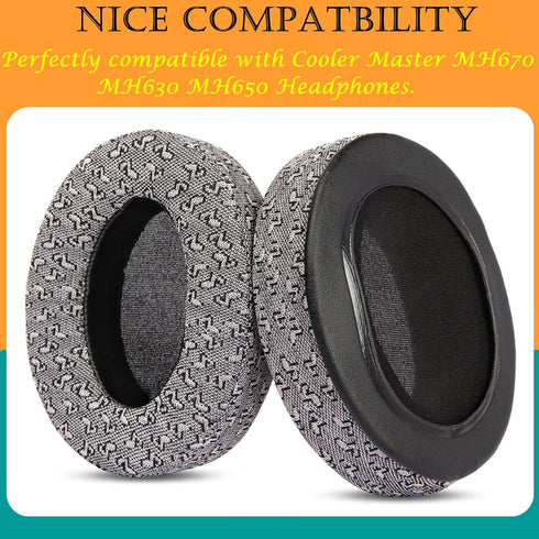 TaiZiChangQin MH670 Upgrade Ear Pads Ear Cushions Memory Foam Replacement Compatible with Cooler Master MH670 MH630 MH650 Headphone Fabric Earpads...