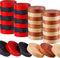 48 Pieces Wooden Checkers 1.06 Inch Wooden Checkers Pieces with Stackable Ridge in Drawstring Storage Pouch Red Black Dark Brown Wood Color (Red, ...