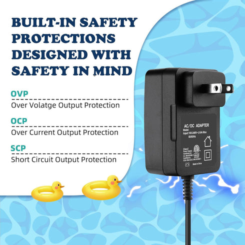 2-Prong 12.6V AC/DC Adapter Compatible with KOSGHO PZ0-18 PZ018 Cordless Automatic Robotic Swimming Pool Vacuum Cleaner 11.5V 5200mAh Lithium-ion ...