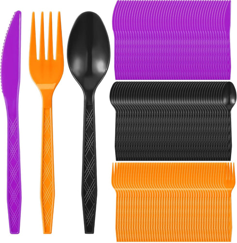 Gerrii 150 Pieces Green Disposable Plastic Cutlery Set Plastic Utensils Plastic Silverware Set Includes Spoons, Forks, and Knives for St Patricks ...