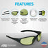 proSPORT Yellow Bifocal Safety Glasses z87 for Men and Women for Night Driving and Riding...