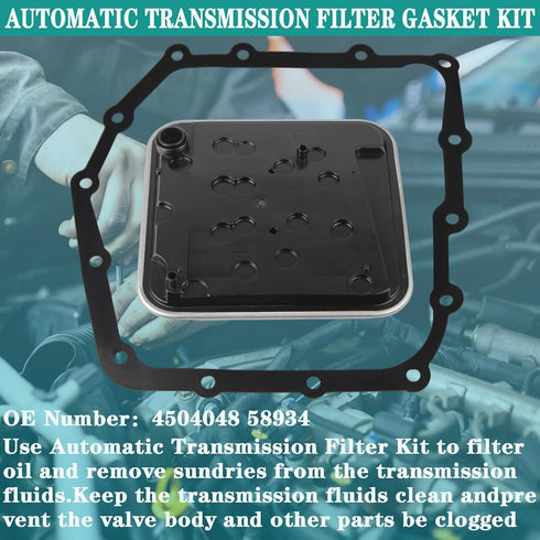 Automatic Transmission Filter Oil Pan Gasket Kit Compatible with 1982-2019 Dodge Journey Avenger Mitsubishi Eclipse Plymouth Breeze Chrysler Town ...