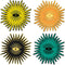 Enamel Lapel Pin Set - 4 Large Pins: Stylish and Fun Gift, Cool Pins for Family and Best Friends. Sun Amulet Spiritual Brooches....