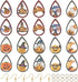Craftdady 40Pcs Halloween Teardrop Charms Wooden Earring Making Kit Pumpkin Ghost Moon Pendants with Brass Jump Ring & Earring Hooks for Adults Cr...