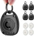 (4 Pack) AirTag Keychain Holder Case | IPX8 Waterproof, Ultra-Compact | Portable Air Tag Holder Cover for Dog Collar, Backpack, Keys, Luggage - Bl...