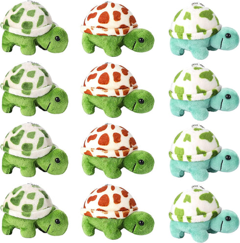 12 Pcs Mini Animal Plush Toys Dolphin Sea Turtle Stuffed Animals Bulk Small Ocean Animal Plush Keychain Decorations for Kids Favors Christmas Part...