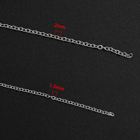 WXJ13 Silver Stainless Steel Cable Chain Brand 11m 36FT Jewelry Making Chains with 20 Lobster Clasps and 30 Jump Rings for Pendant Necklace DIY Ma...