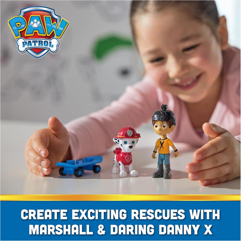 Paw Patrol Marshall & Daring Danny X Figures Set with Skateboard, Kids Toys for Boys and Girls Ages 3 and Up...