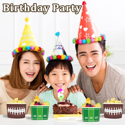 gisgfim Football Party 50Pcs Disposable 9 oz Paper Bowls, Durable Snack Cups for Sports Events, Game Day, Birthday Party Decorations...