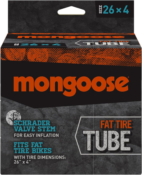 Mongoose Bike Tube for Fat Tire Bicycles, Schrader Valve, Replacement Tire, Bike Accessories, Multiple Sizes...