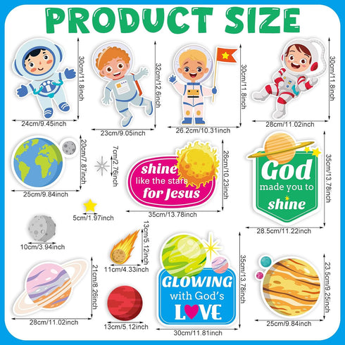 VBS Bulletin Board Set Vocation Bible School Bulletin Board Border Galaxy Astronaut Planet Back to School Religious Board Stickers for Classroom S...